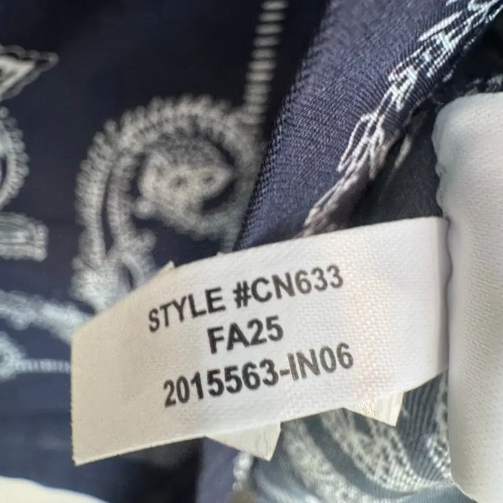 J. Crew Women's Relaxed-Fit Shirt-Dress in Bandana Print Navy Size 12 NWT